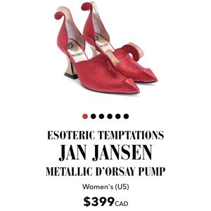 Fluevog Jan Jansen in Red/Gold, Size 6.5